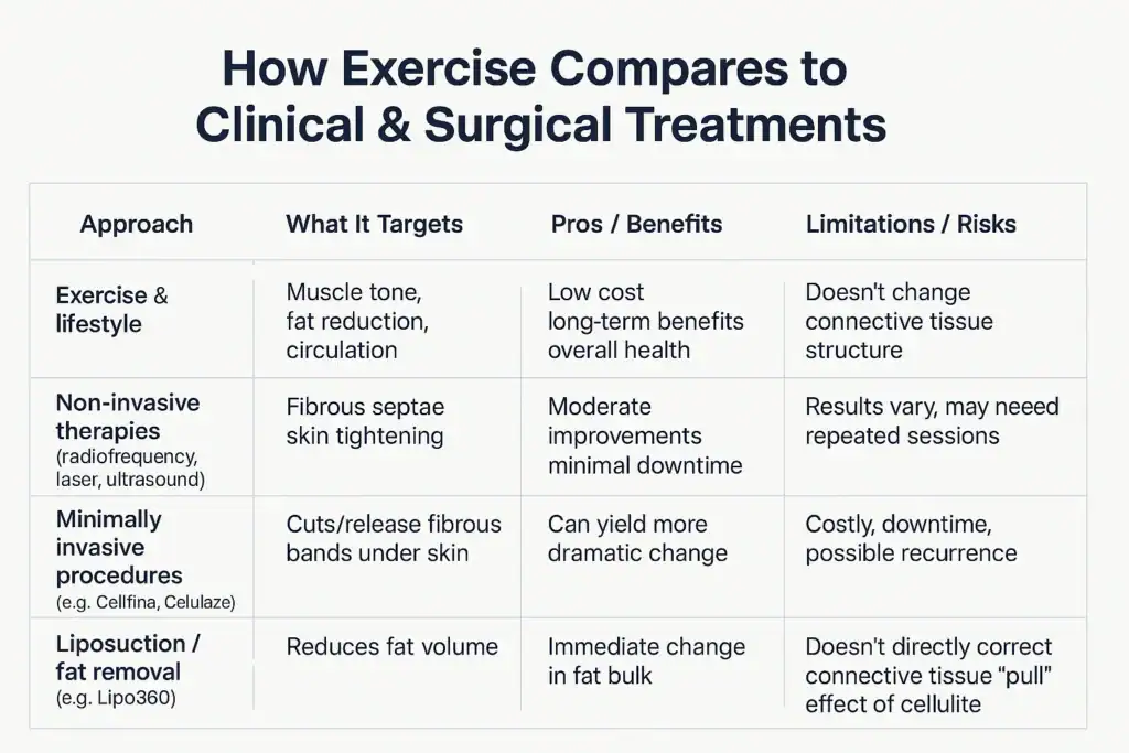 Sculpting Your Bum: Can Toning Exercises Really Reduce Cellulite? 2 How exercise compares to treatments from Lipo 360 Windlesham