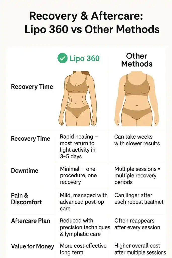 Recovery and Aftercare for Fat-Dissolving Surgery 2 Table to show fat dissolving injection aftercare Windlesham